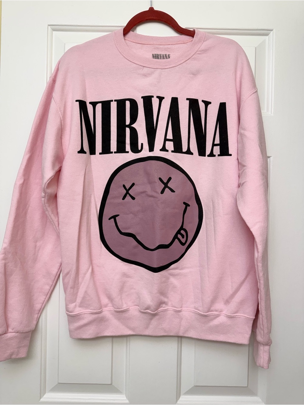 NIRVANA Pink Crewneck Sweatshirt with Black Logo